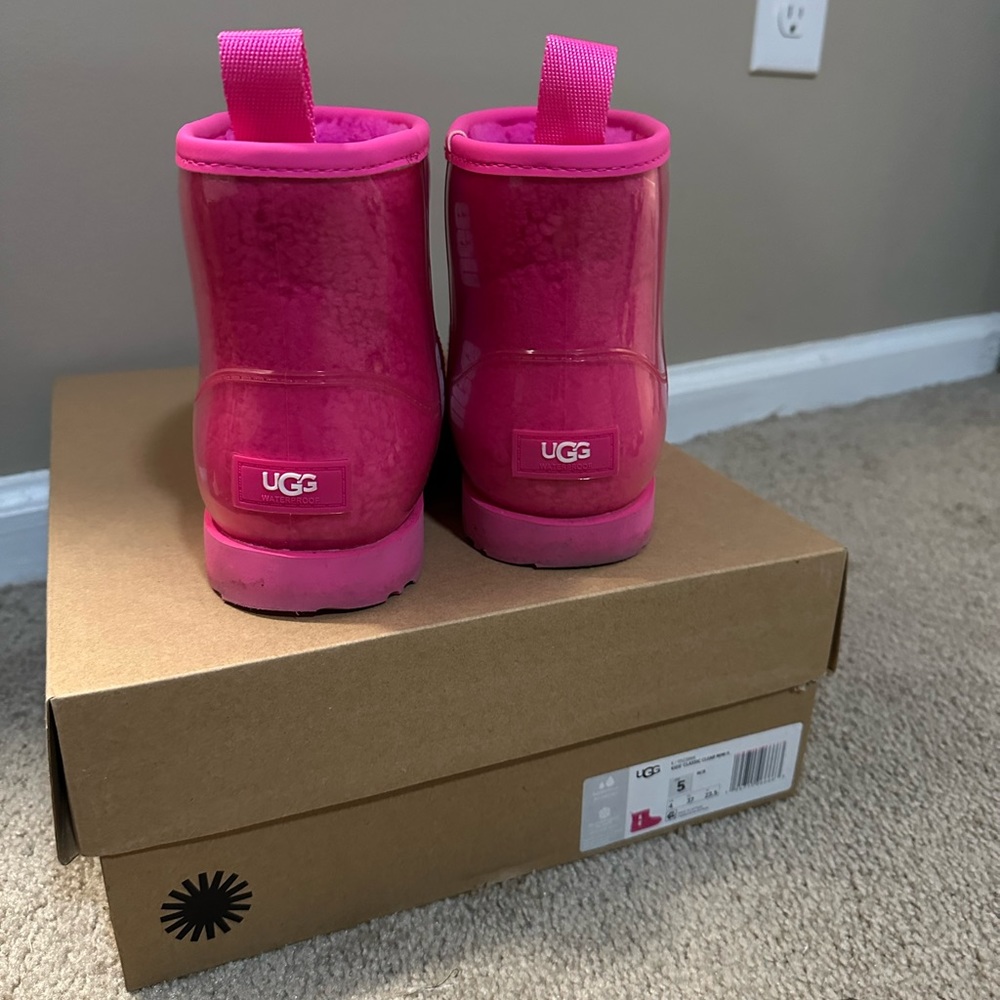 Classic Clear Mini III Hot Pink Boots